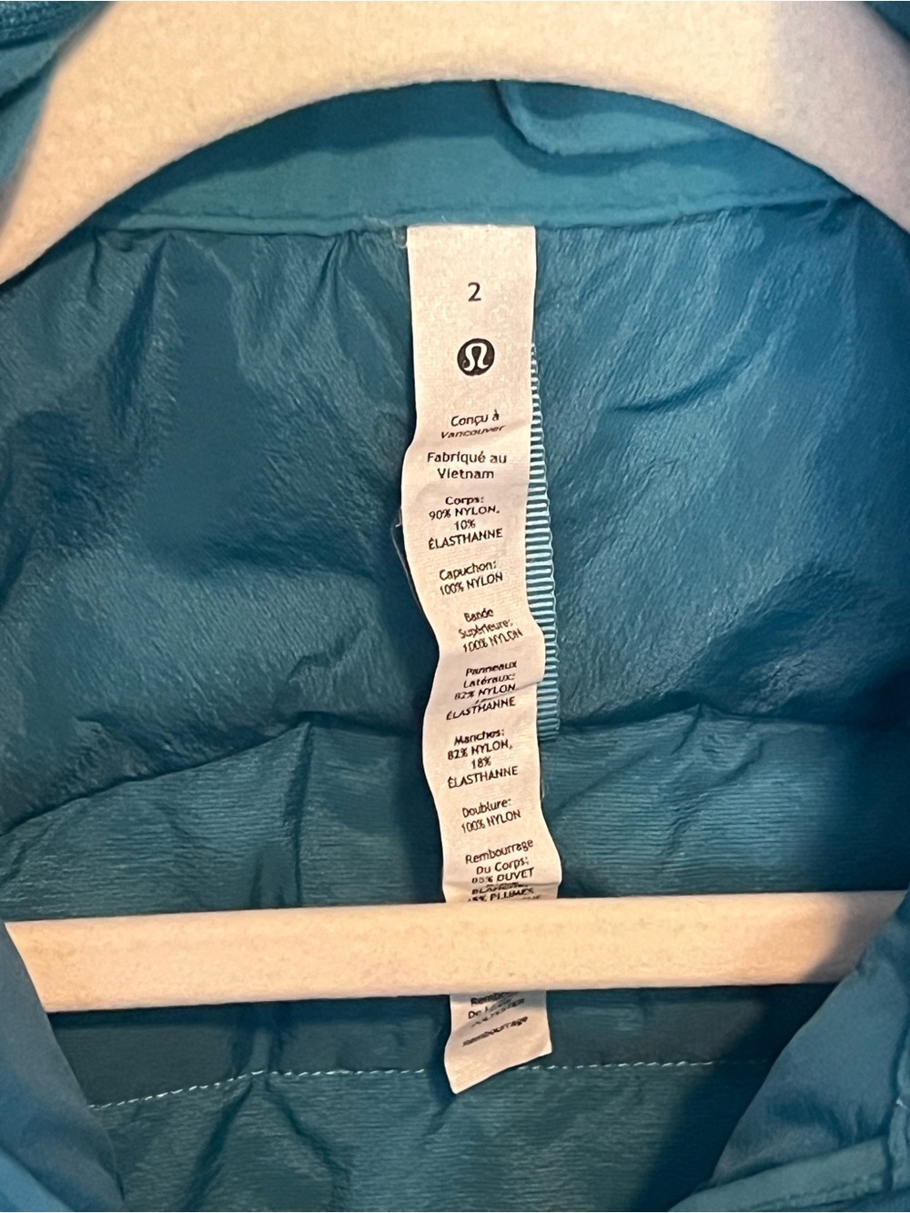 Lululemon Down For it All Running Puffer Jacket Women’s Size 2 Oceanic - Picture 6 of 8